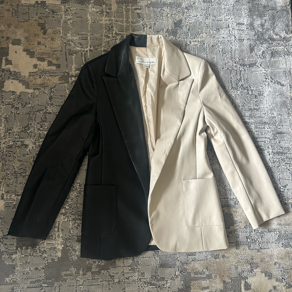 Faux Leather Blazer